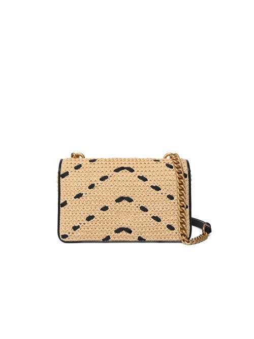 Borsa a mano piccola Mini Love Bag One Light in rafia chevron e pelle PINKO | 104550 A1RLHZ3Q